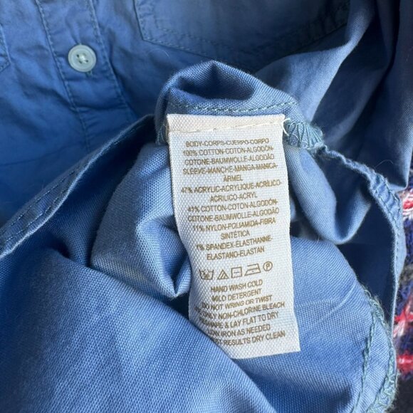 Free People Knit Long Sleeve Blue Chambray Shirt Women's Size XS. - Picture 4 of 7